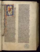 Saint Jérôme lisant, Bible de saint Bernard. XIIe s. 