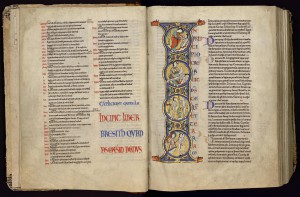 Bible de saint Bernard, en deux volumes. XIIe siècle. MGT, ms. 458, vol. 1, f. 4v ;