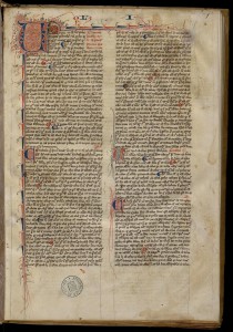 Henri de Gand, Quodlibeta. MGT, ms. 662, f. 1. 