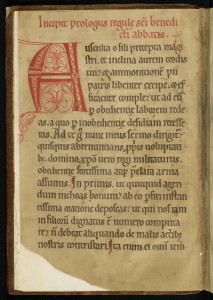 Règle de saint Benoît. MGT, ms. 638, f. 1v, 