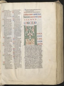 Isidore de Séville, Collection de canons. Montpellier, BU, Médecine, H3, t. 1, f. 6r. 