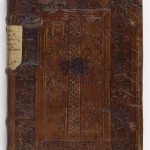 couvrure de reliure du XVe siècle rapportée sur une reliure de restauration. Ms. 1306, plat sup.