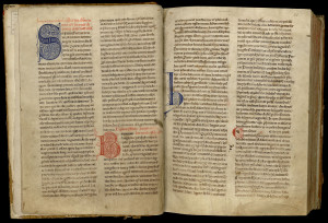 Légendier de Clairvaux du XIIe siècle, portant des additions du XVIIe siècle destinées à en faciliter la lecture. MGT, ms. 6, f. IV.