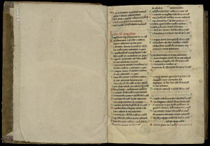 Fragment de catalogue de la deuxième moitié du XIIe siècle. MGT, ms. 32, f. 1. 