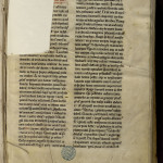 MGT ms 37 f.1 MS_0037_0004] Mutilation et restauration sur le premier feuillet d’un manuscrit de Clairvaux.