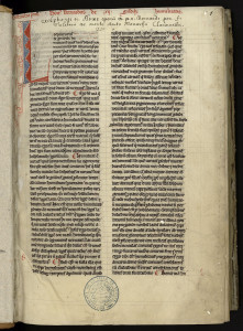 Florilège des œuvres de saint Bernard composé par Guillaume de Montaigu, moine de Clairvaux, XIIIe siècle. MGT, ms. 497 f. 1.