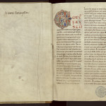 « De Sainte Marie de Clairvaux » : un des ex-libris les plus anciens de la bibliothèque de Clairvaux. MGT, ms. 527, f. 1. 