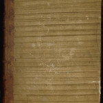 Demi-reliure du XVIIIe siècle, en basane et papier peint sur carton, de type 2. MGT, ms. 592, plat supérieur.