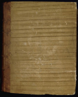 Demi-reliure du XVIIIe siècle, en basane et papier peint sur carton, de type 2. MGT, ms. 592, plat supérieur.