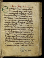 Commentaire par Origène du Cantique des Cantique, manuscrit de Clairvaux du XIIe siècle. Ce texte d’Origène a profondément inspiré Bernard de Clairvaux dans la rédaction de ses sermons sur le Cantique des Cantiques. MGT, ms. 1412, f. 1.