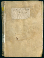 xemplaire manuscrit de l’Archithrenius utilisé pour l’édition de 1517. Ms 2263, plat supérieur.
