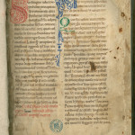 Copie du XIIe siècle du manuscrit 426 de l’édition claravallienne des œuvres de saint Bernard. Ce manuscrit a appartenu à Mores, abbaye fille de Clairvaux. MGT, ms. 799, f. 1