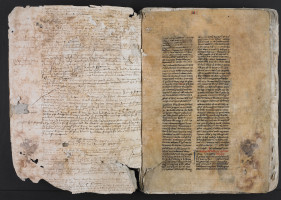 Début de l’exemplaire à l’usage du bibliothécaire du catalogue de 1472. MGT, ms. 2299, f. 1.